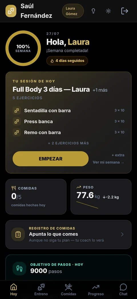 La app con la marca de Saúl Fernández Fitness: su nombre y su color dorado