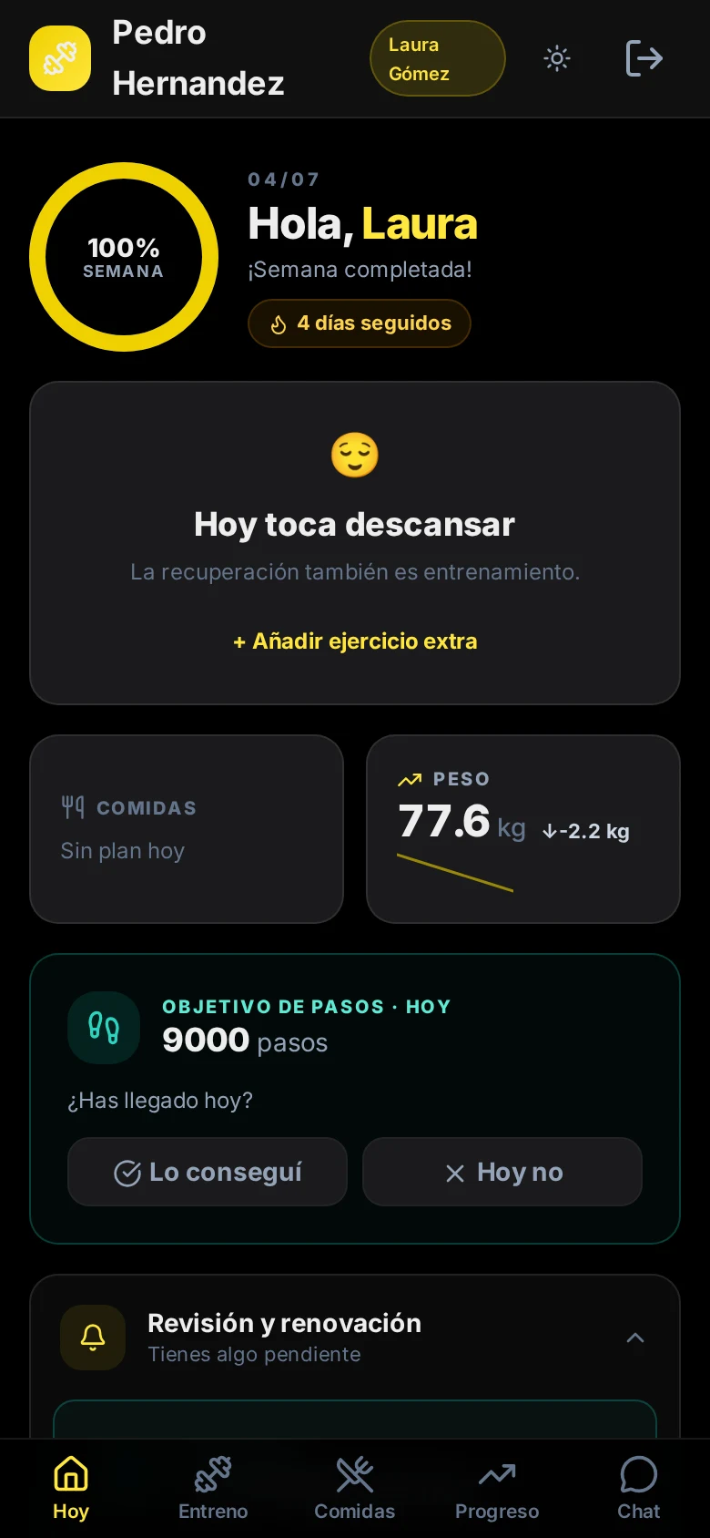 App de Santiago del Sur con su marca y colores